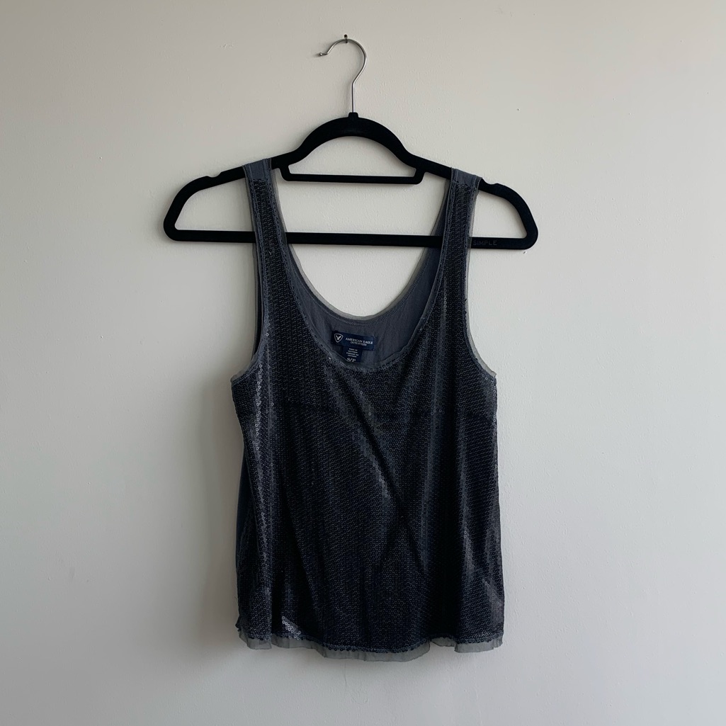 Gray Sequin Top